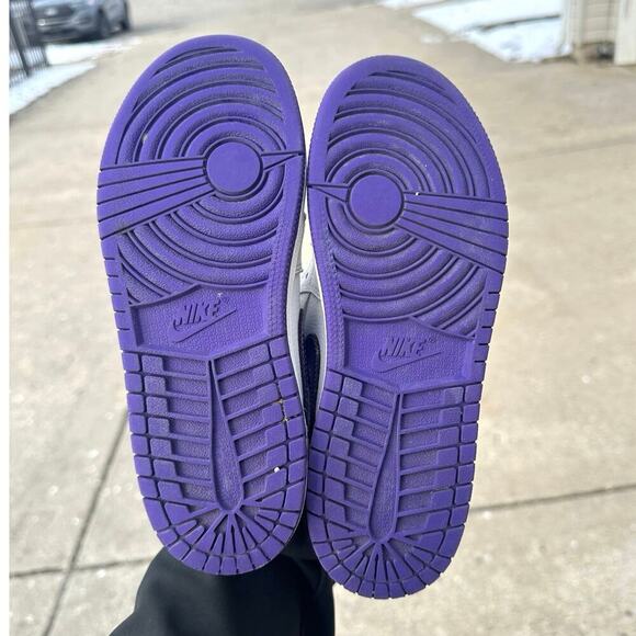 Nike Air Jordan 1 Retro High Top White Court Purple Athletic Shoes Kids Size 3Y - Picture 8 of 11